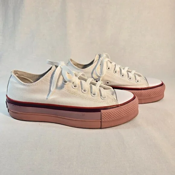 CONVERSE X O.P.I CTAS Lift Ox Canvas 566557C Pure Silver/White/Pink Size US 7.5 - Picture 1 of 16